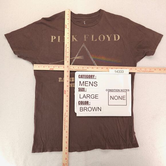 Pink Floyd The Dark Side of the Moon Band Graphic Shirt Adult Mens Size L Brown - Picture 5 of 9
